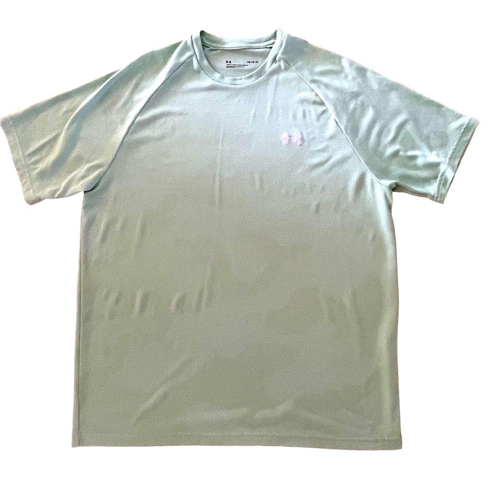 UNDER ARMOUR LOOSE TEE Lime Green Camo Mesh Size L Boxy Crewneck